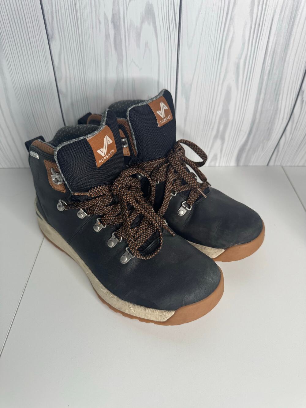 Forsake Men’s Waterproof Halden  Boot Black Leather Size 9.5  Lace Up Hiker